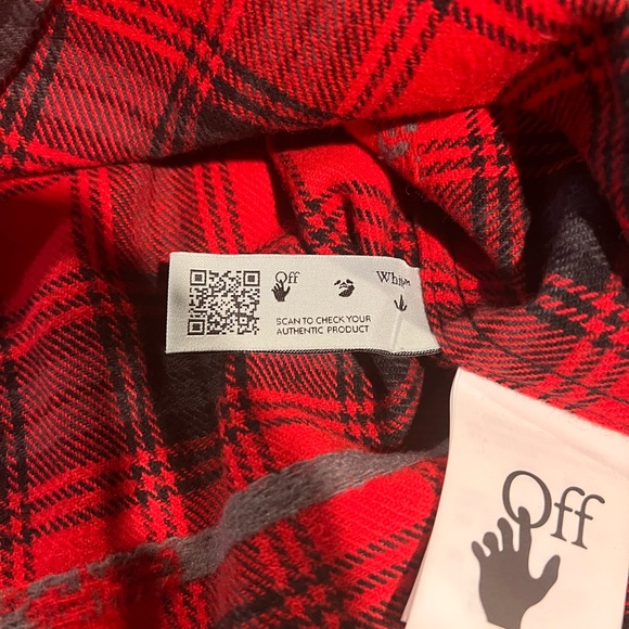 Off White Flannel (Black & Red). Logo embroidered on back. - Picture 10 of 11